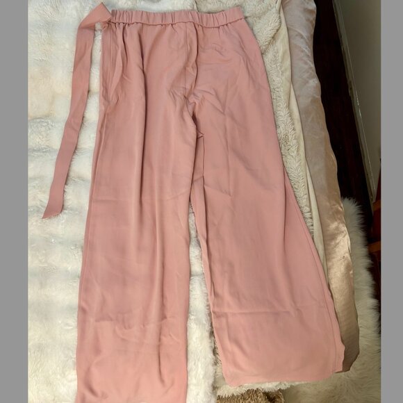 Halara High Waisted Tie Side Invisible Zipper Wide Leg Work Pants - Picture 5 of 8